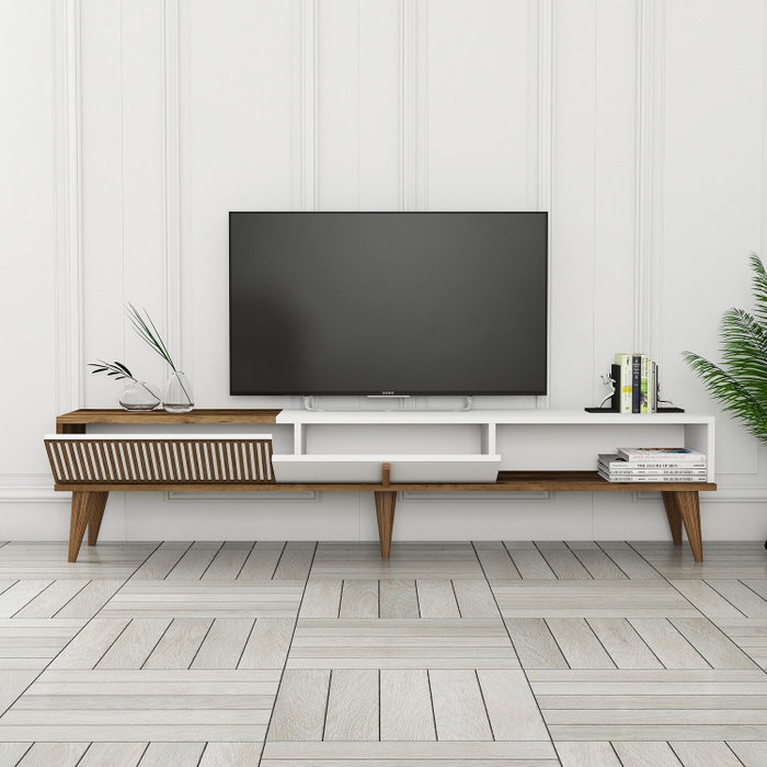 Hanah Home Milan Alt Soporte de TV Nogal y Blanco